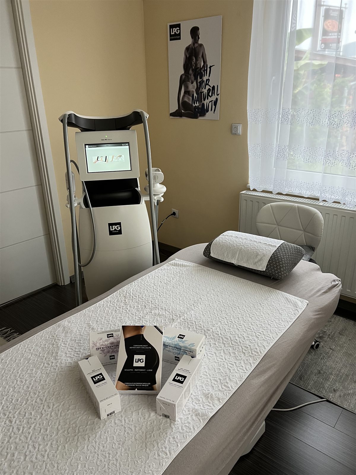 Kezelőszoba az LPG endermologie géppel